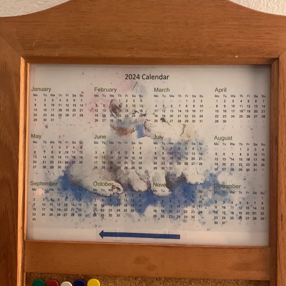2024 Calendar with Cork Board Framed - Picture 3 of 4